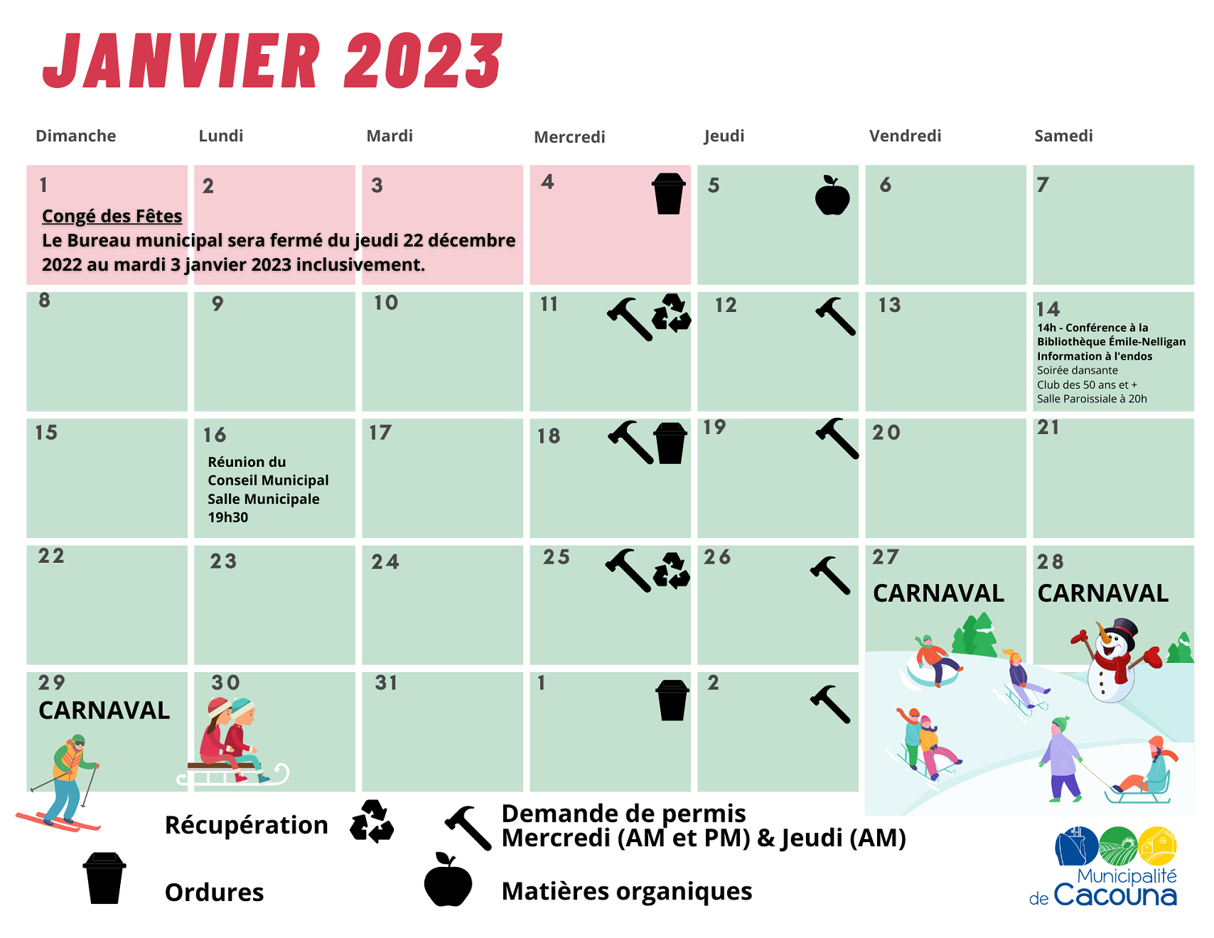 Calendrier corrigé janvier 2023 - page 1