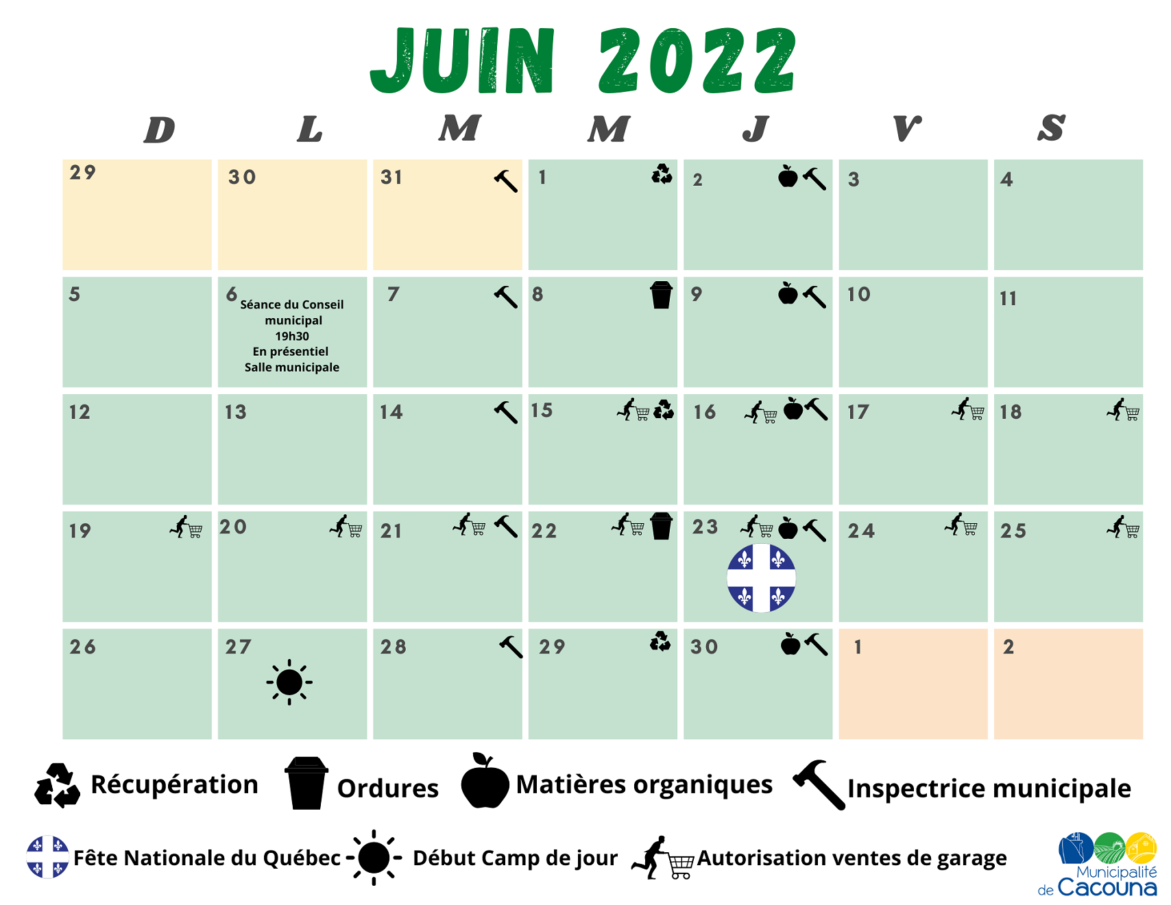 Calendrier juin 2022 (Auteur : Cédric Soucy)