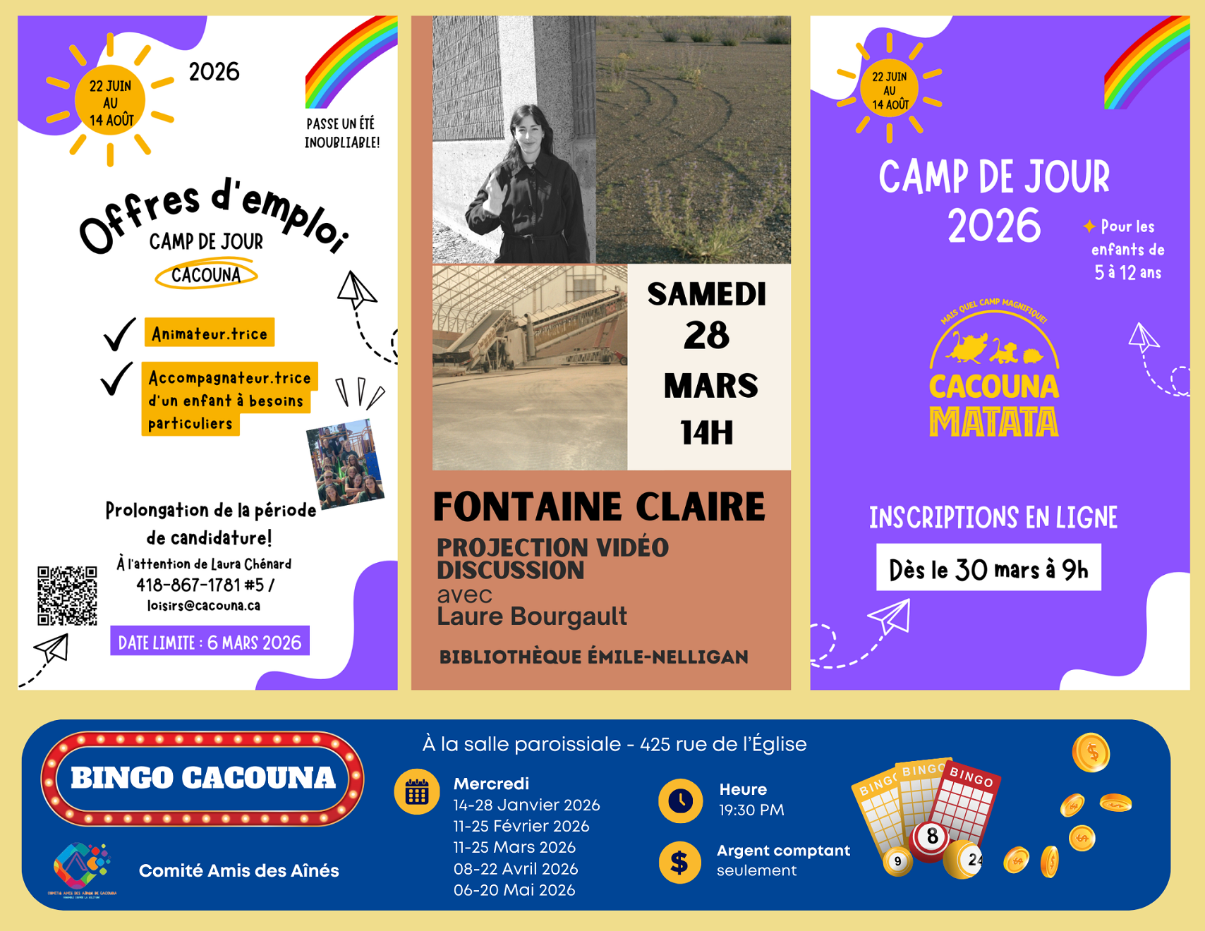 Calendrier Mars 2026 verso