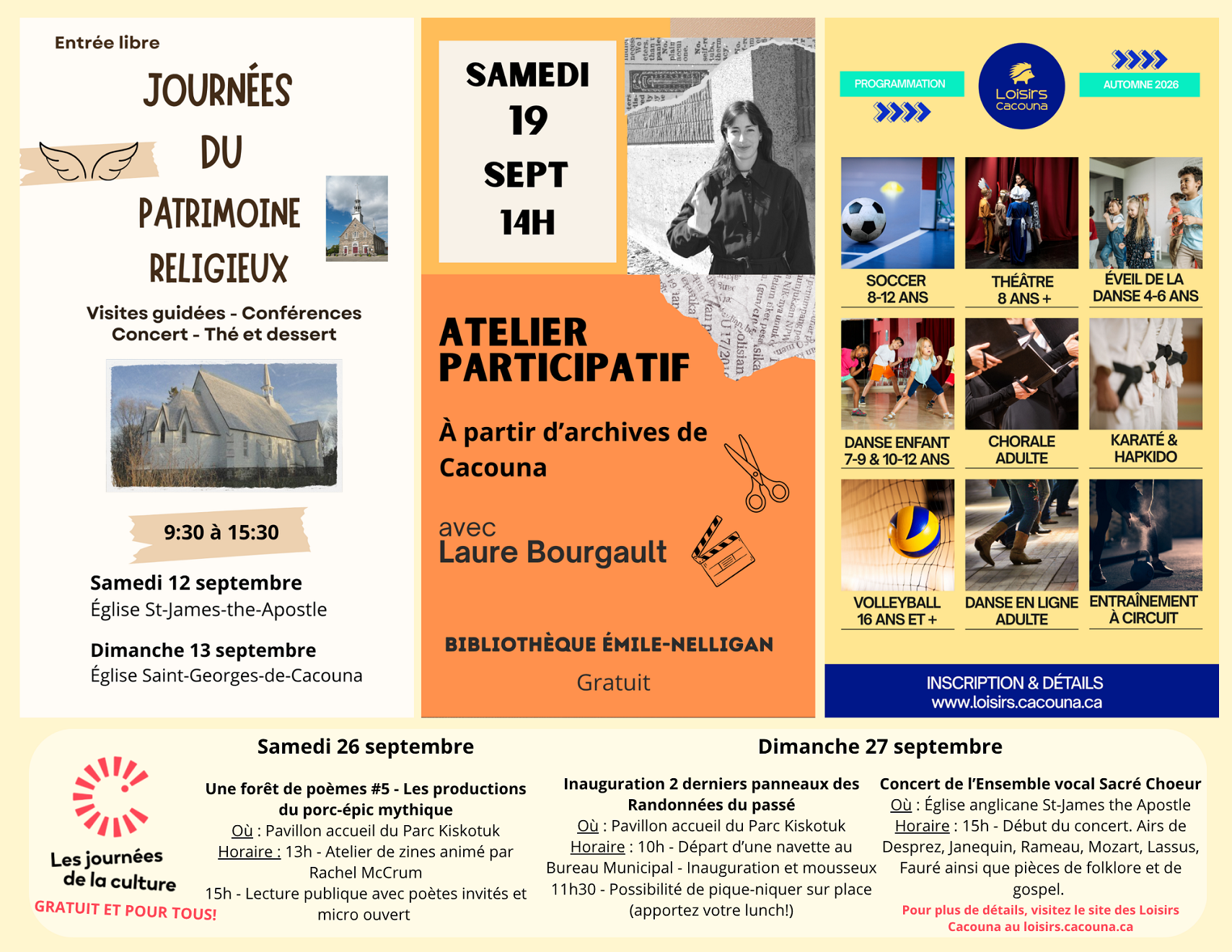 Calendrier Septembre 2026 verso